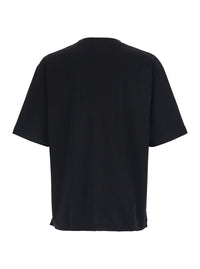 Dsquared2 Men Black T-Shirt With Maxi Logo On The Front In Cotton For Men