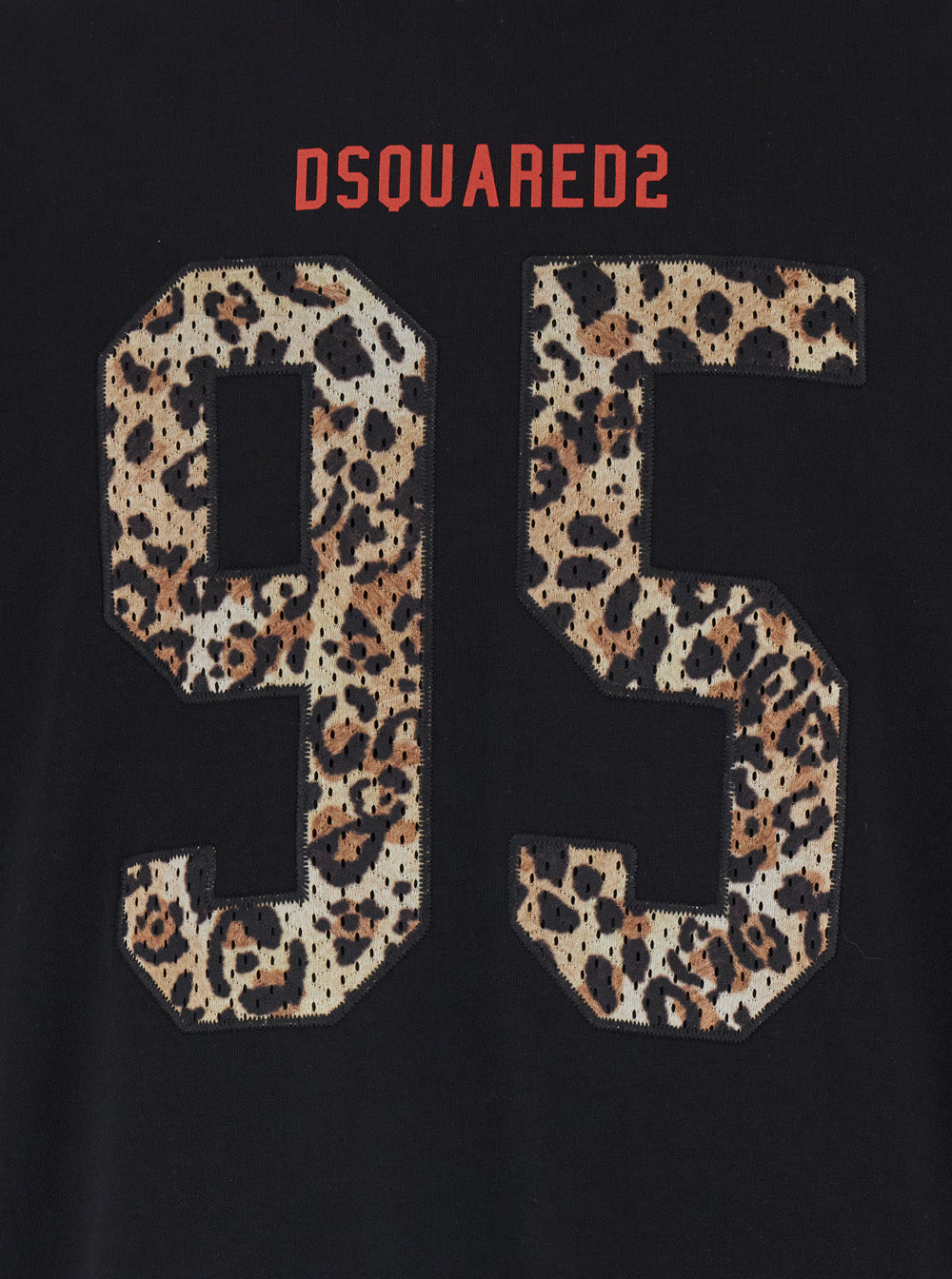 Dsquared2 Men Black T-Shirt With Maxi Logo On The Front In Cotton For Men
