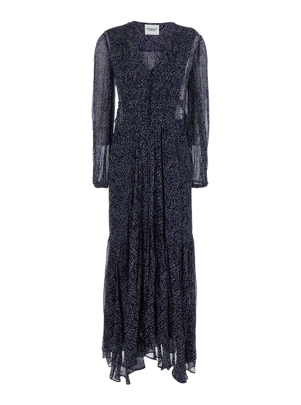Isabel Marant Etoile Women Midi Dress 'Briane' With V-Neck And All-Over Polka Dot Motif In Blue Viscose For Women