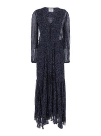 Isabel Marant Etoile Women Midi Dress 'Briane' With V-Neck And All-Over Polka Dot Motif In Blue Viscose For Women