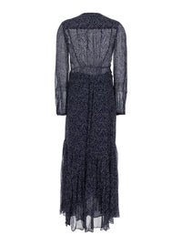 Isabel Marant Etoile Women Midi Dress 'Briane' With V-Neck And All-Over Polka Dot Motif In Blue Viscose For Women