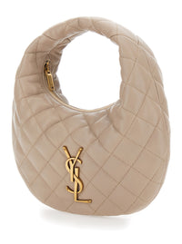 SAINT LAURENT Saint Laurent Women Handbag 'Icare' With Cassandre Plate On The Front And Quilted Design In Beige Leather For Women