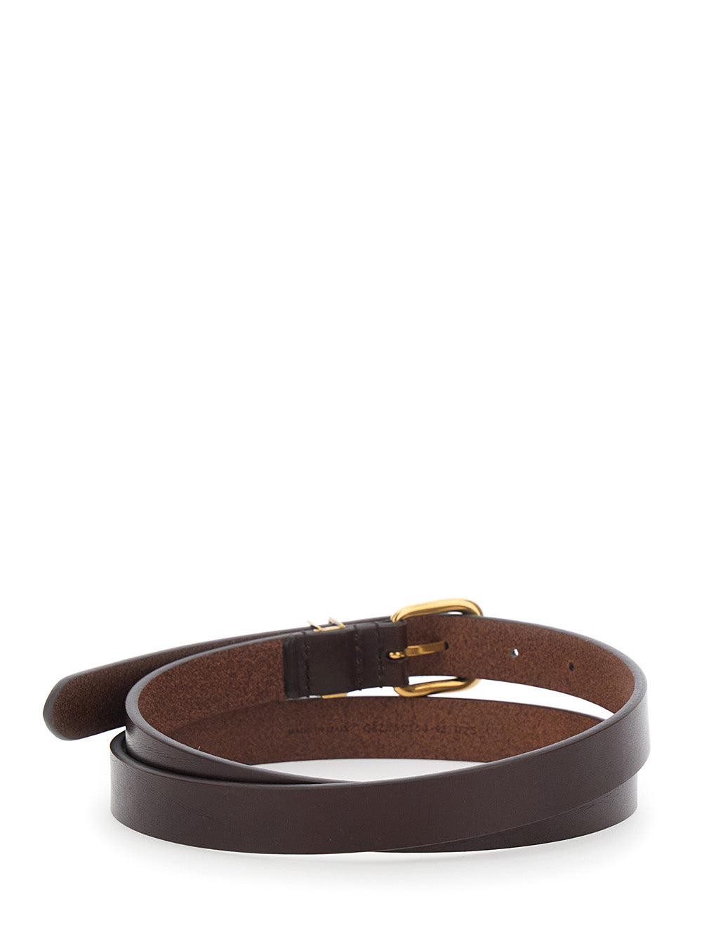 Saint Laurent Men Belt With Cassandre Plate On The Front And Adjustable Buckle Closure In Brown Leather For Men