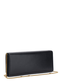 SAINT LAURENT Saint Laurent Women Kate Shoulder Bag With Chain Strap And Cassandre Plate On Front In Black Pebbled Leather For Women