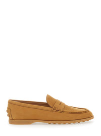 Tod's Women Loafers "Tod's" With Half Horsebit Detail On The Back And Rubber Sole In Beige Suede For Women