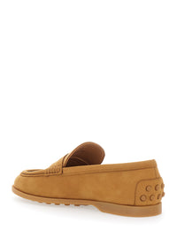 Tod's Women Loafers "Tod's" With Half Horsebit Detail On The Back And Rubber Sole In Beige Suede For Women