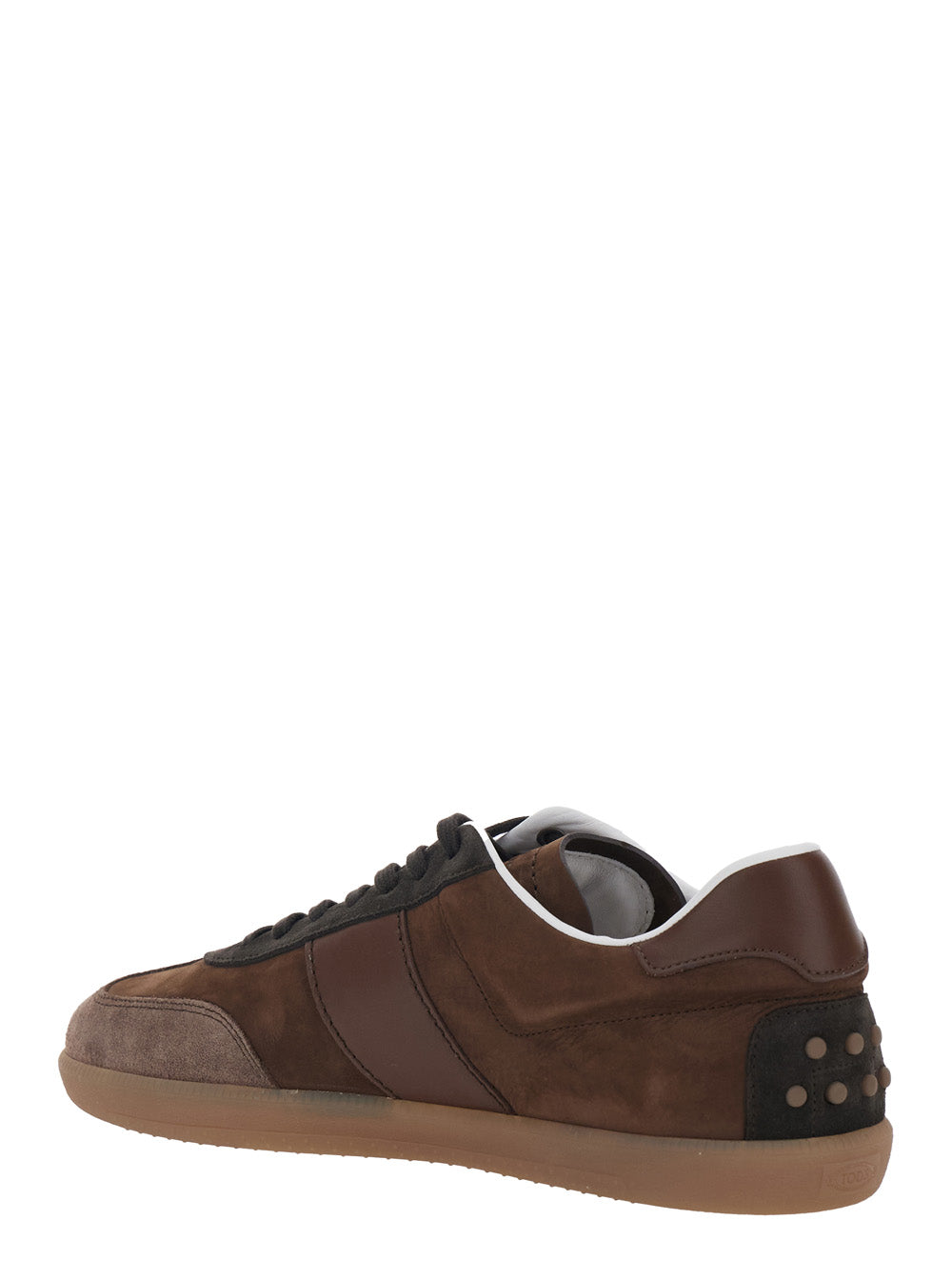 TOD'S Tod's Men Brown Low Top Sneaker With Logo On Tongue And Inserts Design In Suede Man