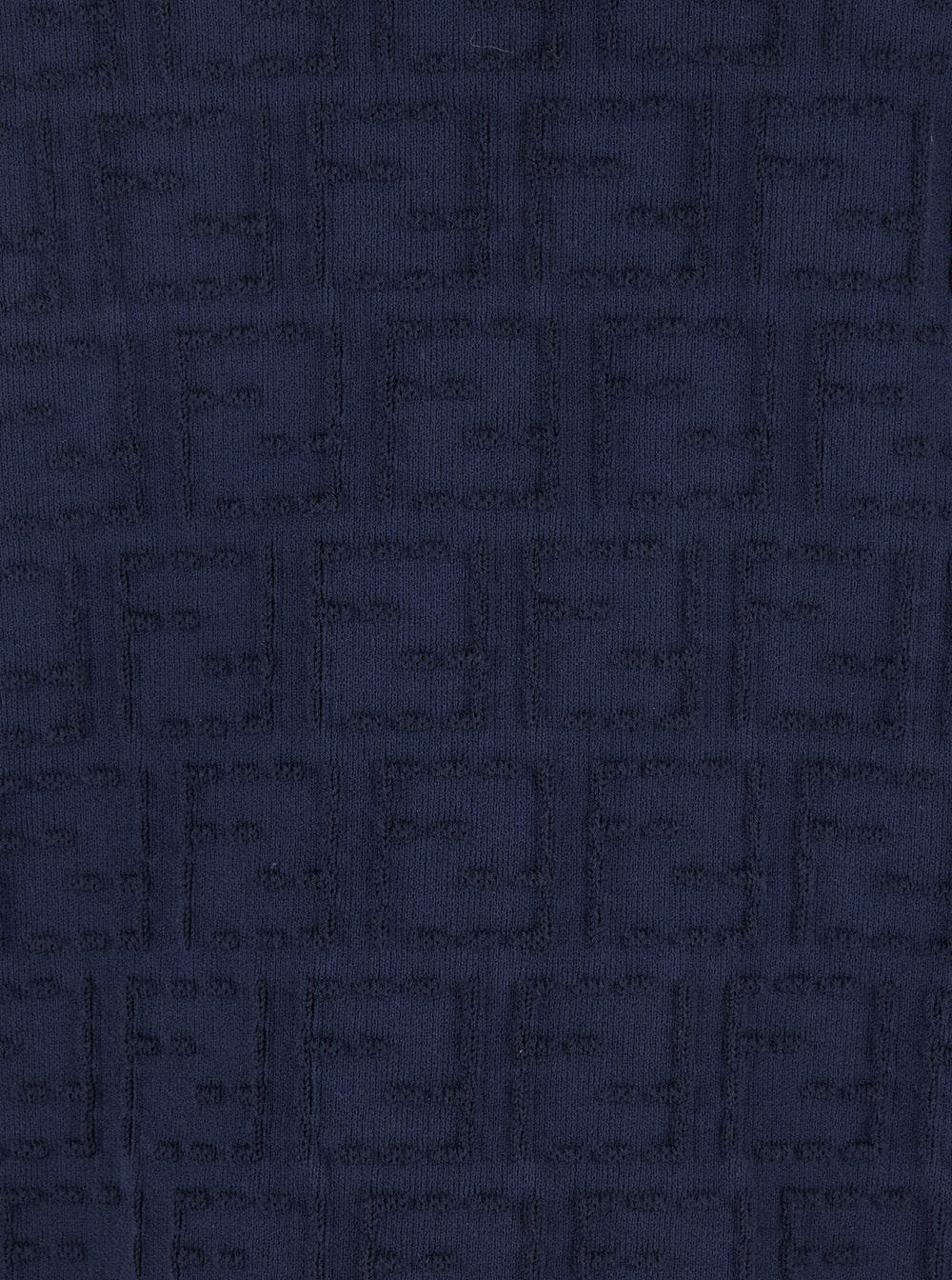 Fendi Men Blue T-Shirt With All-Over Ff Logo Embroidery In Cotton For Men