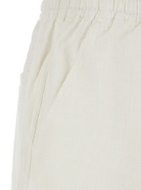 Isabel Marant Etoile Women Balyme White Shorts With Elastic Waist And Drawstring And Scalloped Hem In Cotton For Women