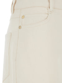 'S Maxmara Women 'Zarina' White Jeans With Belt Loops And Logo Patch On The Back In Denim For Women