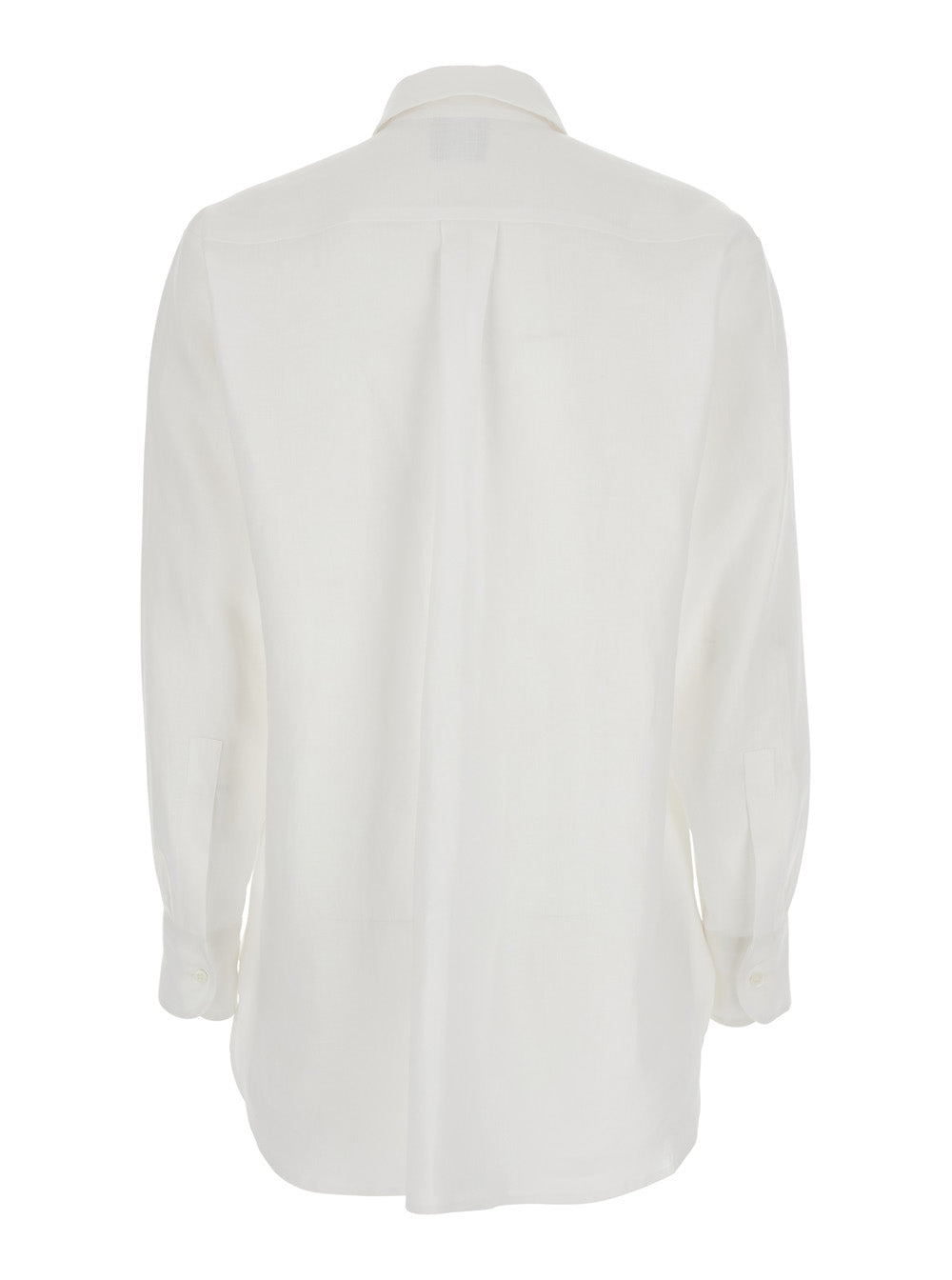 Leplain Women White Shirt With Classic Collar And Long Sleeves