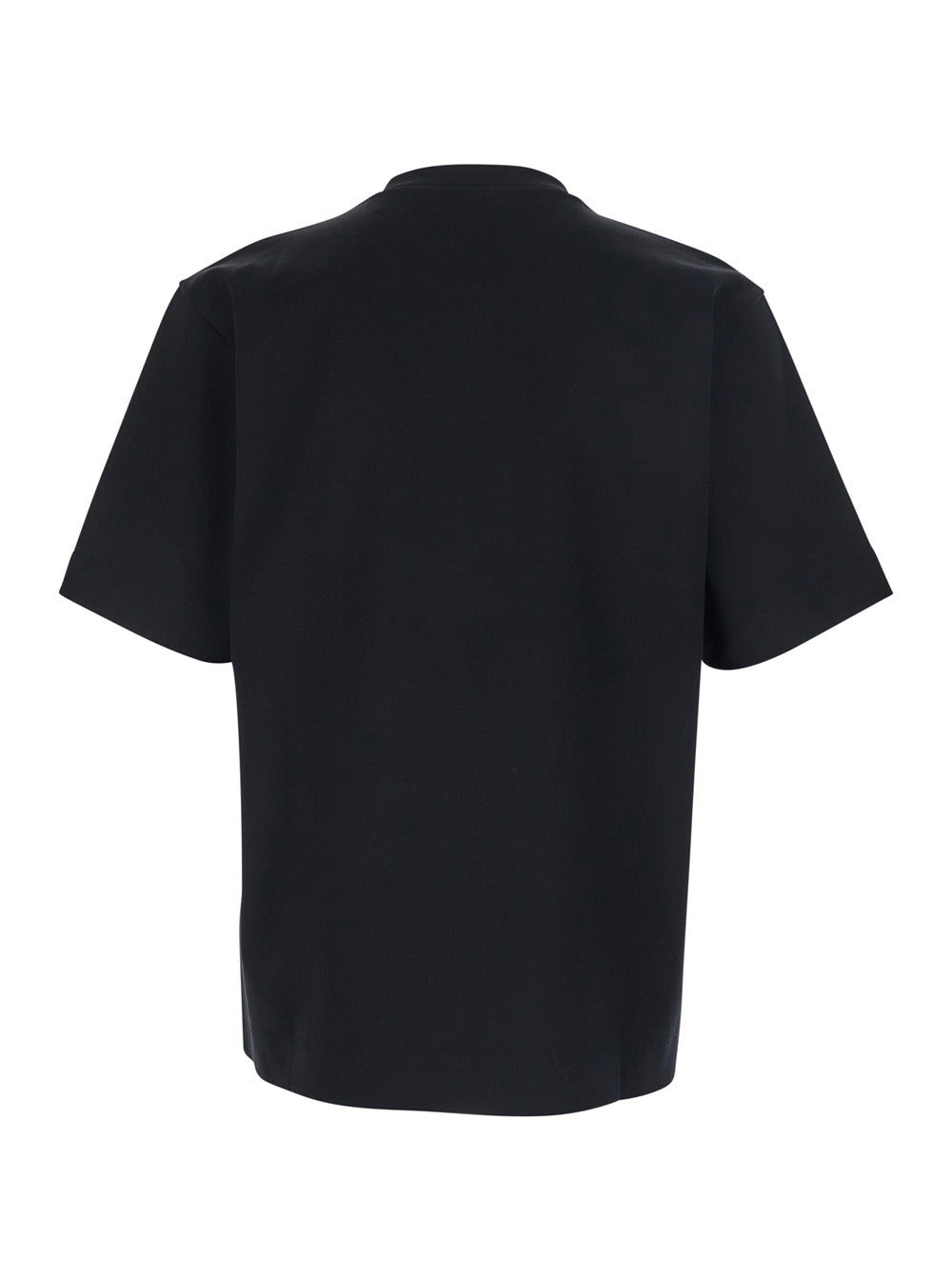 Fendi Men Black Crewneck T-Shirt With Ff Embroidery On The Front In Cotton Man