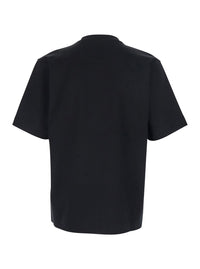 Fendi Men Black Crewneck T-Shirt With Ff Embroidery On The Front In Cotton Man