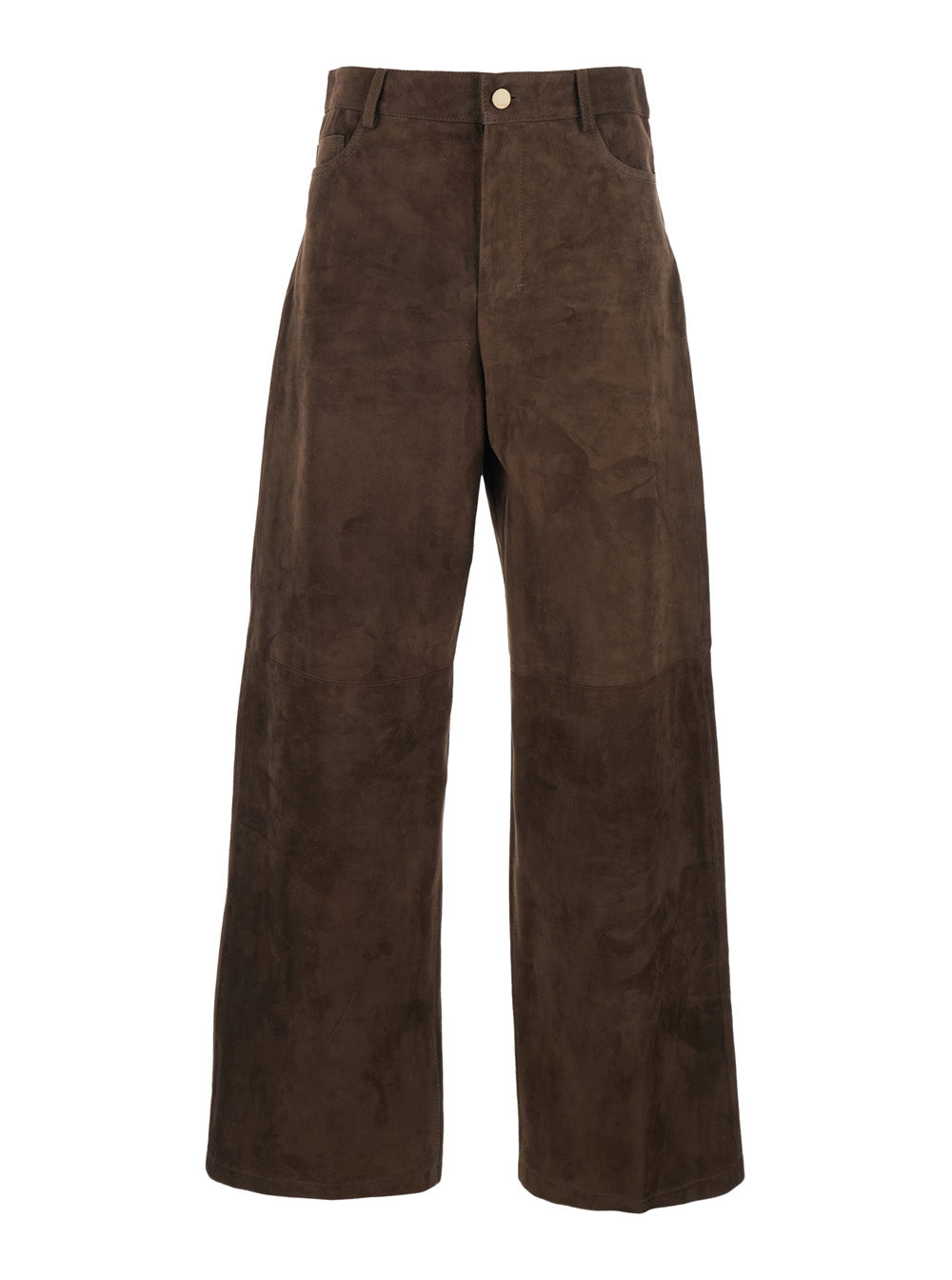 'S Maxmara Women 'Fulmine' Brown Pants With Logo Patch On The Rear In Suede Woman