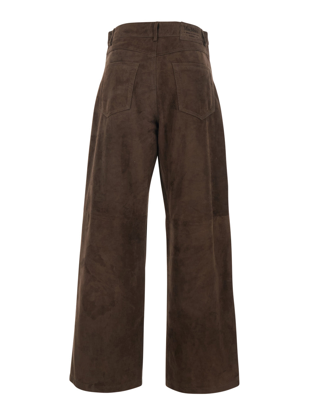 'S Maxmara Women 'Fulmine' Brown Pants With Logo Patch On The Rear In Suede Woman