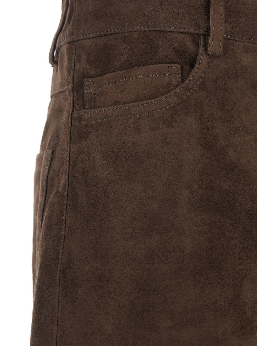 'S Maxmara Women 'Fulmine' Brown Pants With Logo Patch On The Rear In Suede Woman