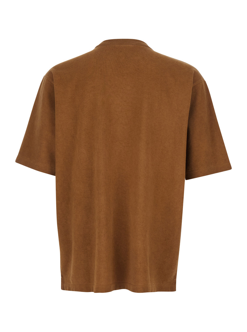 Dsquared2 Men Brown Crew Neck T-Shirt With Logo Print On The Front In Cotton For Men