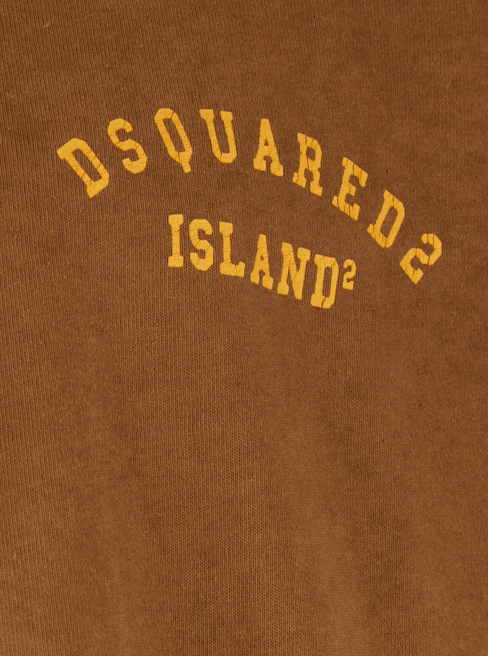 Dsquared2 Men Brown Crew Neck T-Shirt With Logo Print On The Front In Cotton For Men