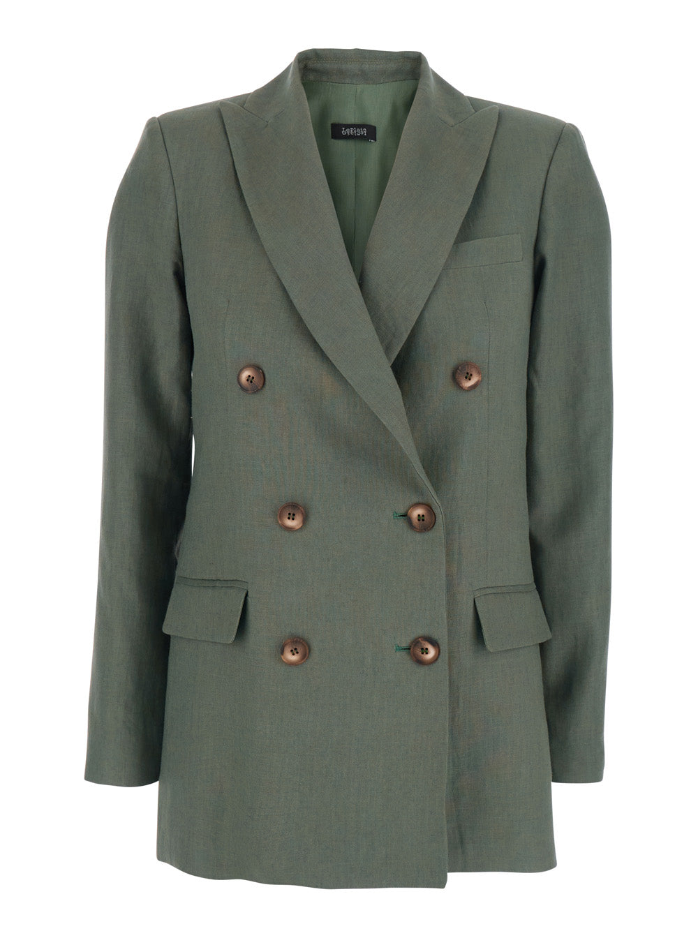 Leplain Women Double-Breasted Jacket With Peak Revers In Green For Women