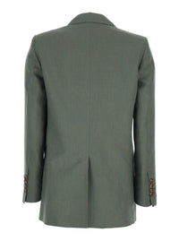 Leplain Women Double-Breasted Jacket With Peak Revers In Green For Women