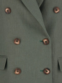 Leplain Women Double-Breasted Jacket With Peak Revers In Green For Women