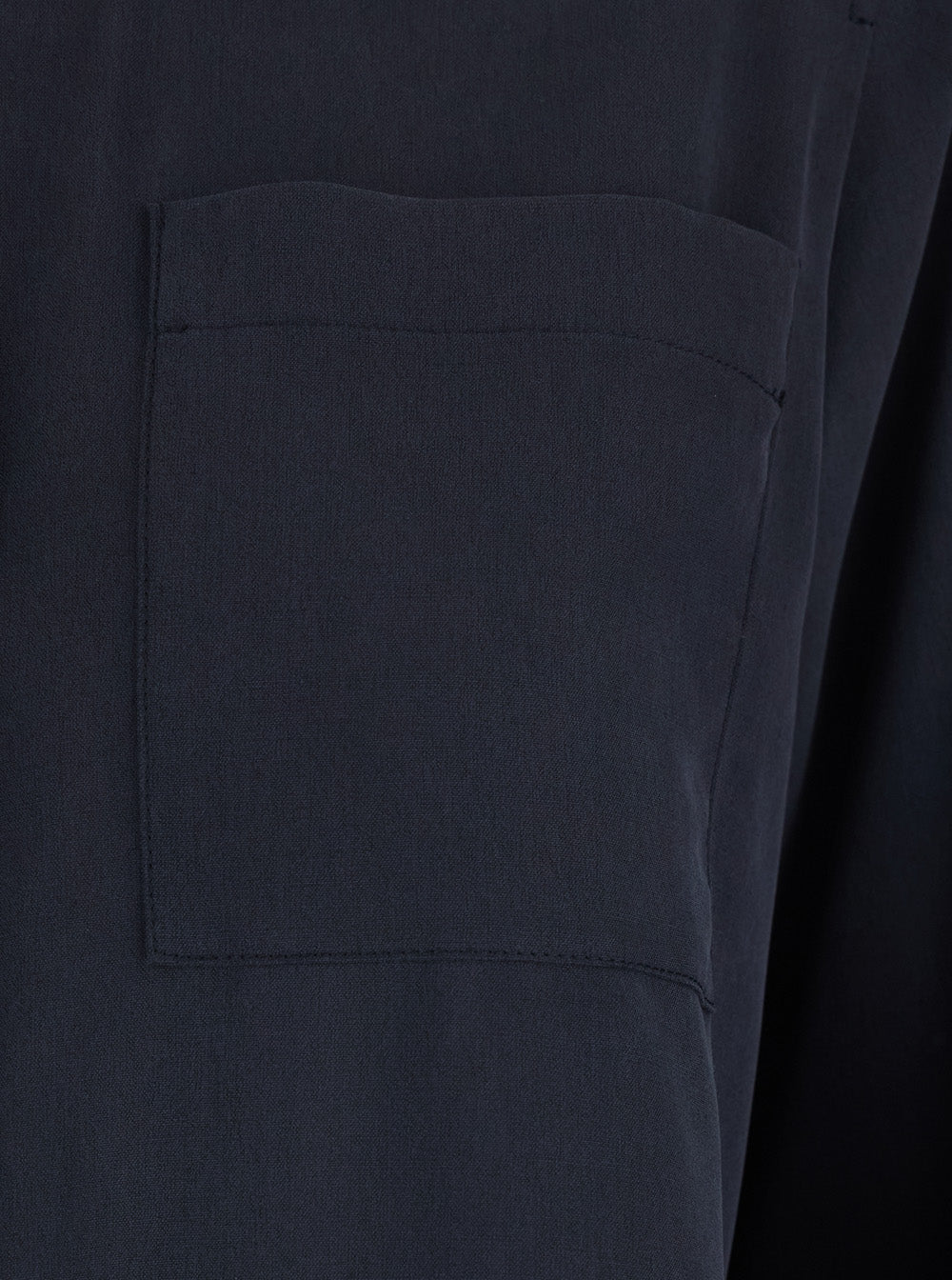 Max Mara Women Blue Silk Lon-Sleeved Shirt With Applied Pocket In Silk For Women