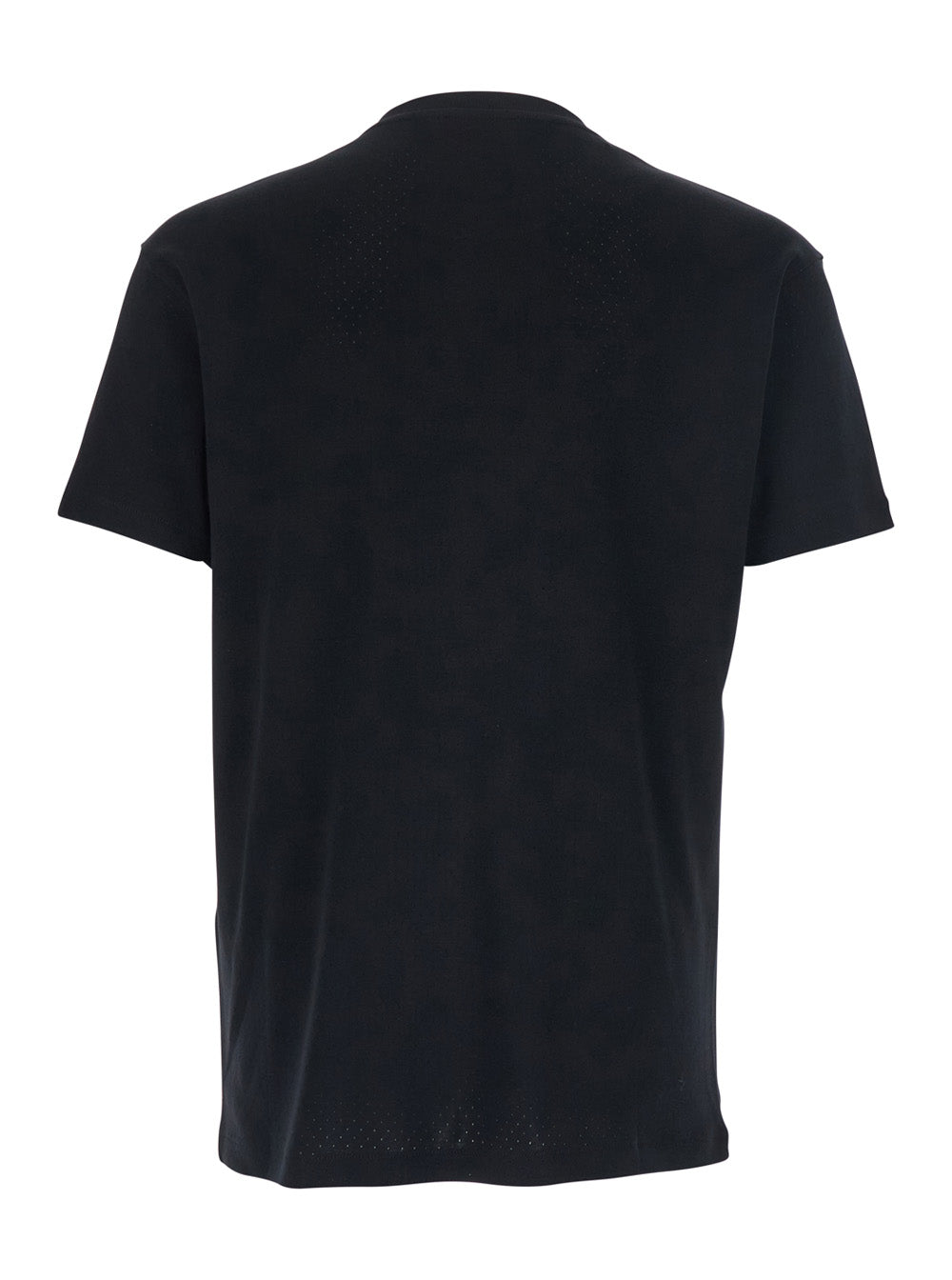 Tom Ford Men Black T-Shirt With Logo Embroidery On The Front And Perforated Design In Cotton Man