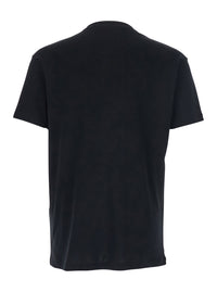 Tom Ford Men Black T-Shirt With Logo Embroidery On The Front And Perforated Design In Cotton Man
