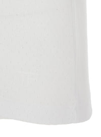 Tom Ford Men White Crew Neck T-Shirt With Logo Embroidery On The Front And Perforated Design In Cotton For Men