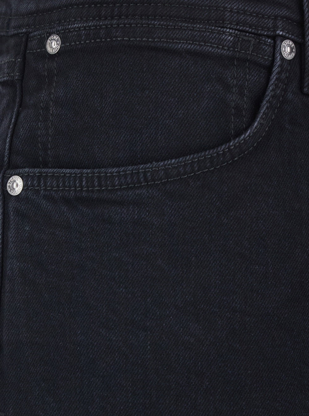 Stone Island Men Black Jeans With Logo Patch On The Rear And Belt Loops In Denim Stretch Man