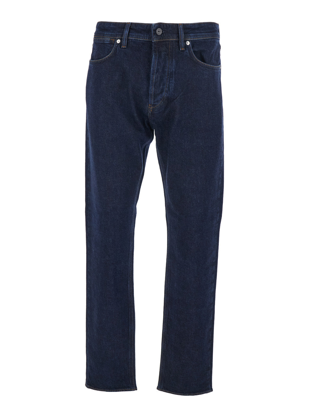 Stone Island Men Blue Jeans With Logo Patch On The Back And Belt Loops In Stretch Denim For Men