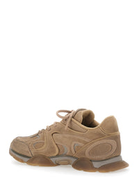 Axel Arigato Women 'Eris' Beige Low Top Sneakers With Logo Patch On The Tongue In Leather And Fabric Woman
