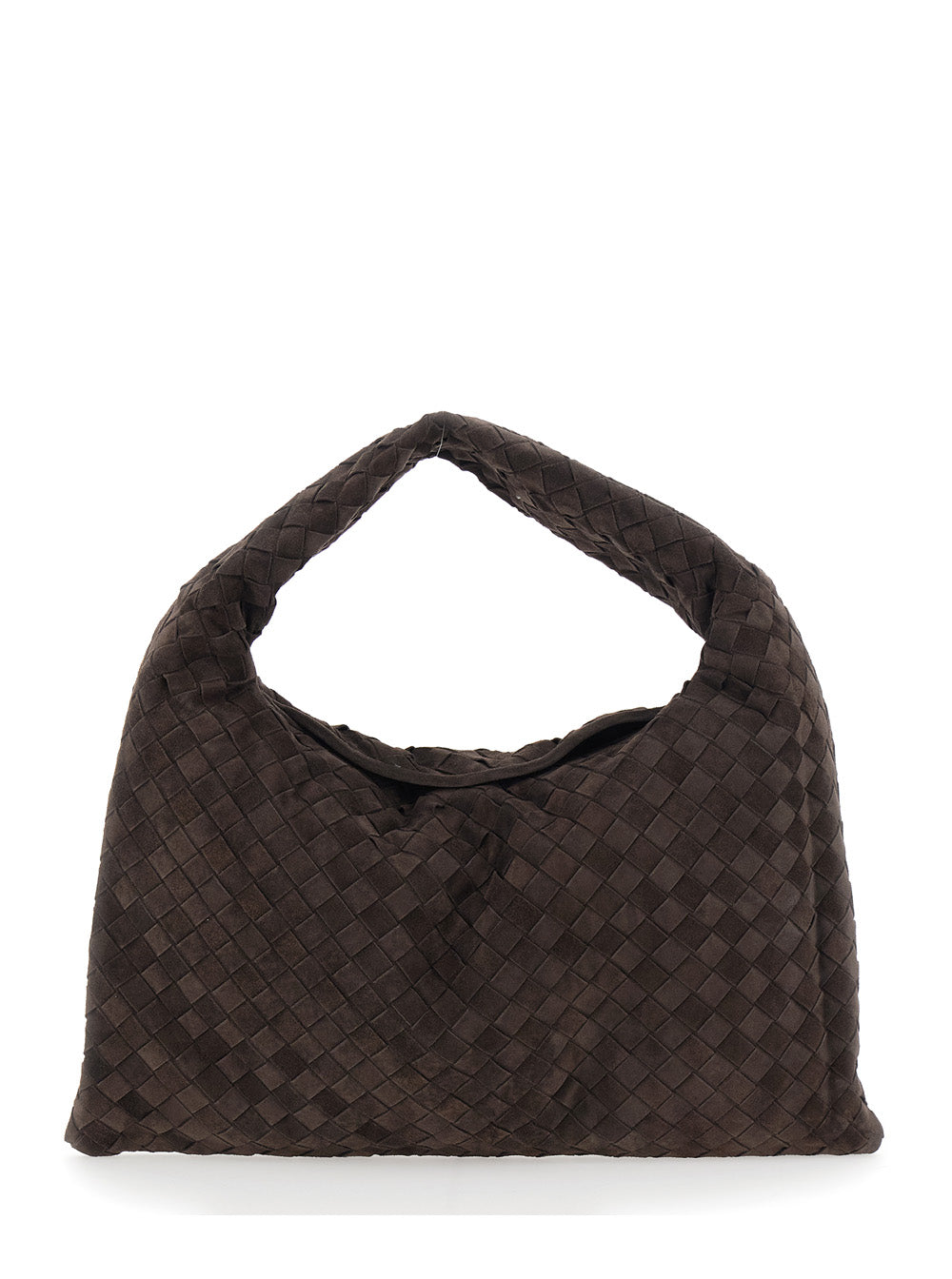 Bottega Veneta Women 'Hopì' Brown Shoulder Bag With Top Handle And Intreccio Motif In Leather For Women