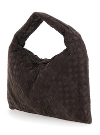 Bottega Veneta Women 'Hopì' Brown Shoulder Bag With Top Handle And Intreccio Motif In Leather For Women