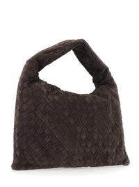 Bottega Veneta Women 'Hopì' Brown Shoulder Bag With Top Handle And Intreccio Motif In Leather For Women