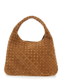 Bottega Veneta Women Brown Large 'Campana' Shoulder Bag With Two Top Handles And Intreccio Motif In Leather For Women