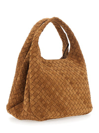Bottega Veneta Women Brown Large 'Campana' Shoulder Bag With Two Top Handles And Intreccio Motif In Leather For Women