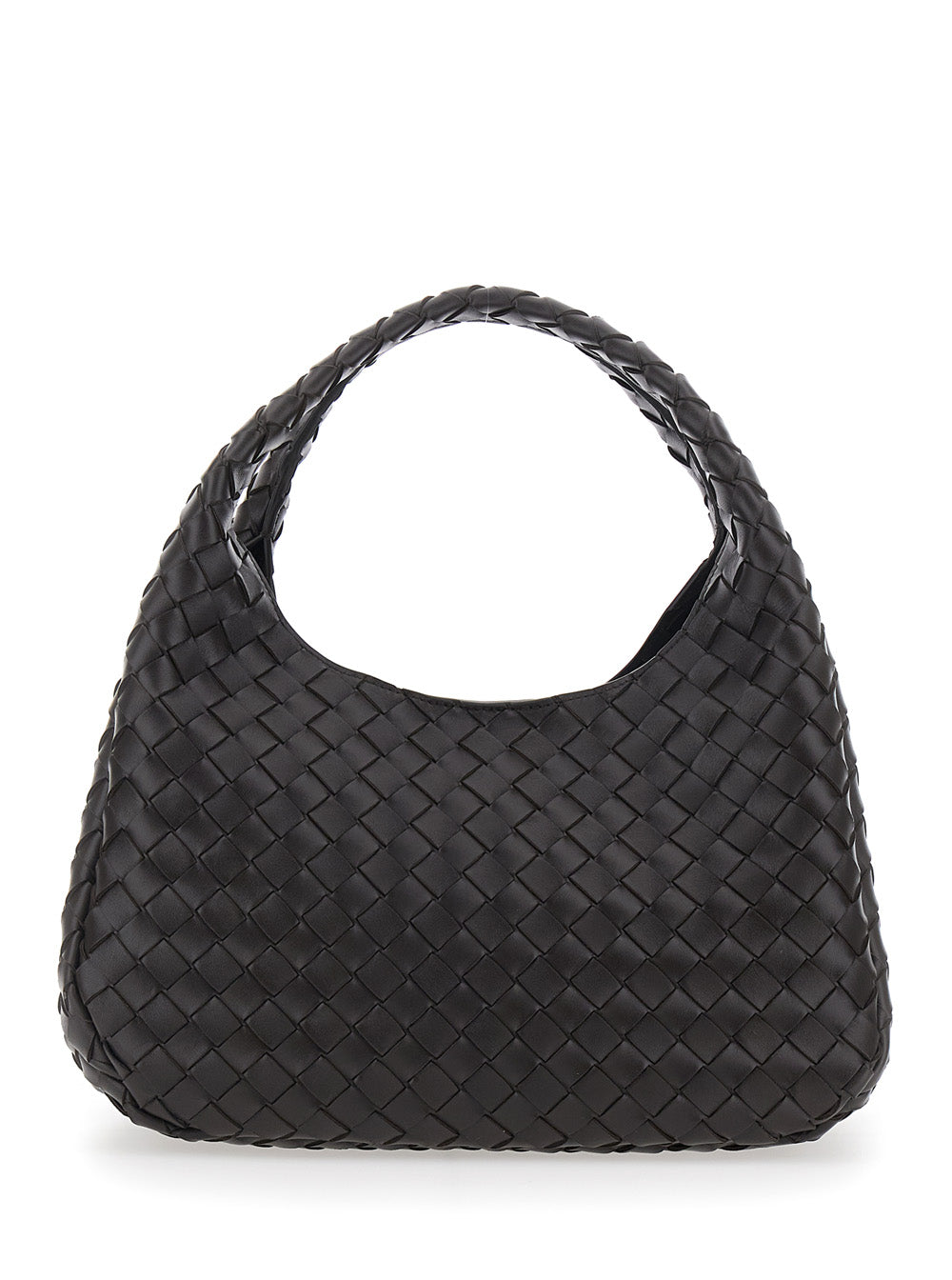 Bottega Veneta Women 'Campana' Brown Medium Shoulder Bag With Two Top Handles And Intrecciato Motif In Leather Woman