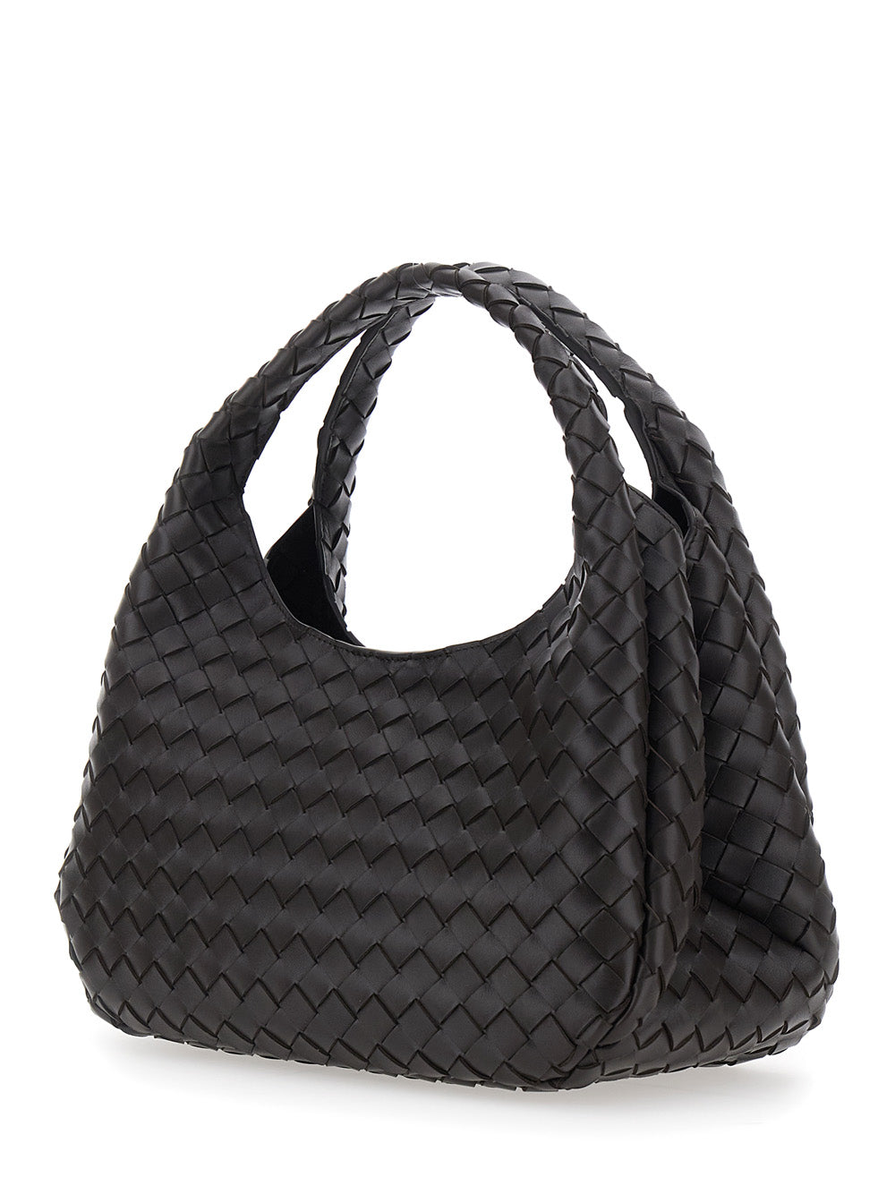 Bottega Veneta Women 'Campana' Brown Medium Shoulder Bag With Two Top Handles And Intrecciato Motif In Leather Woman