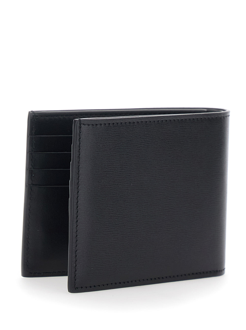 Fendi Men Black Wallet With Logo Plate On The Front In Leather For Men
