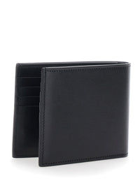 Fendi Men Black Wallet With Logo Plate On The Front In Leather For Men