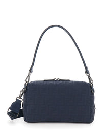 Fendi Men 'Lui Medium' Blue Shoulder Bag With Ff All-Over Motif In Tech Fabric Man