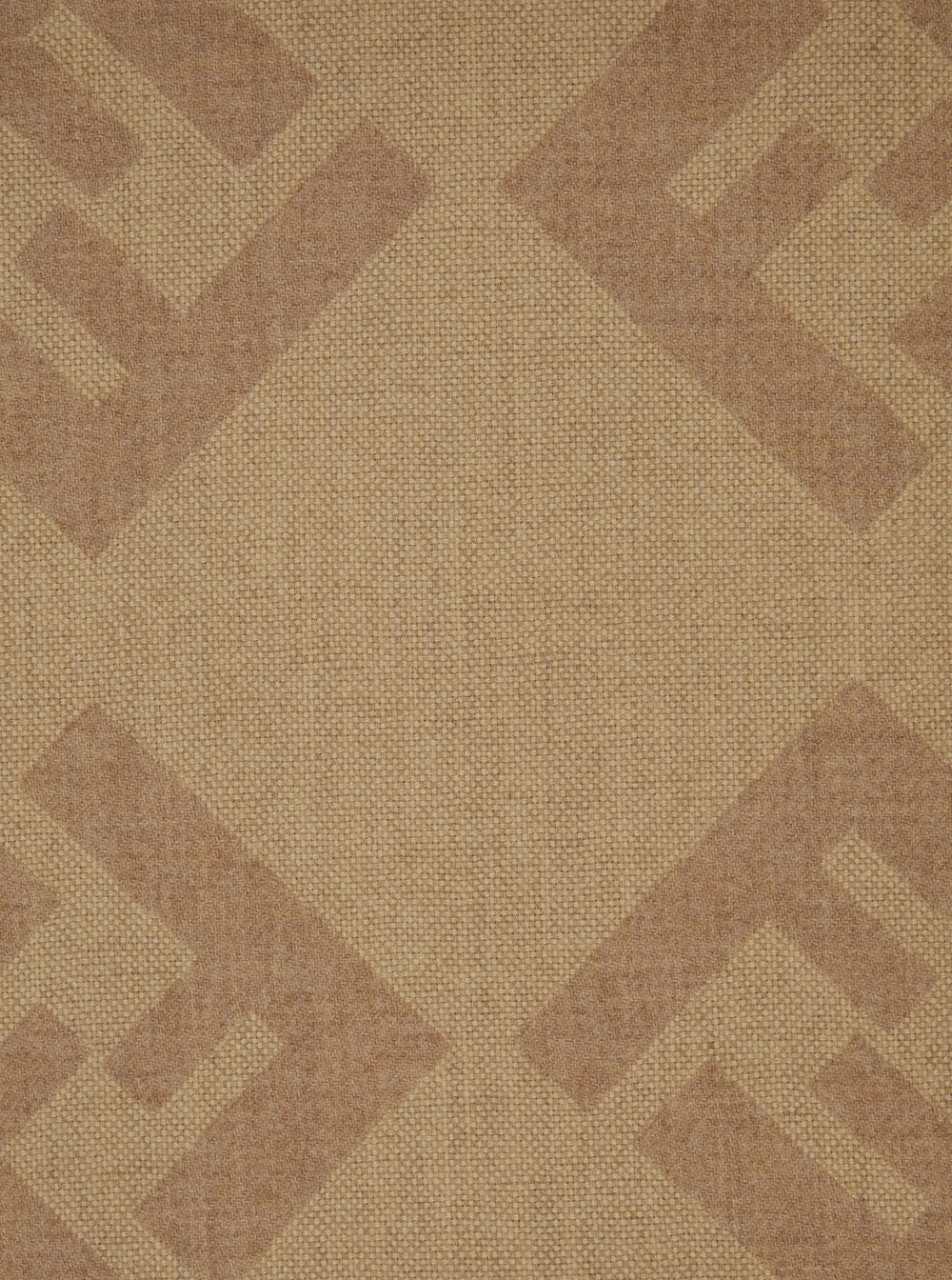 Fendi Men Beige Scarf With Fringed Hem And All-Over Ff Motif In Wool For Men