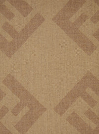 Fendi Men Beige Scarf With Fringed Hem And All-Over Ff Motif In Wool For Men