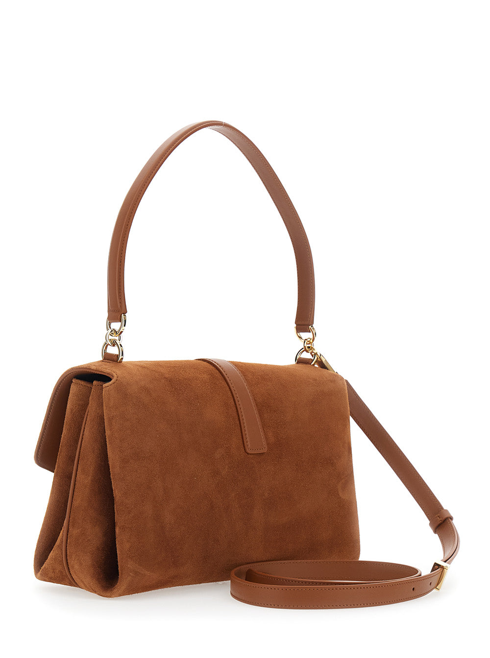FERRAGAMO Ferragamo Women Brown Crossbody Bag With Adjustable And Removable Strap And Closure With Gancini Plaque In Suede For Women