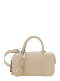 MAX MARA Max Mara Women Beige 'Holdall' Small Handbag With Adjustable And Removable Shoulder Strap And Crocodile-Embossed Effect In Leather For Women