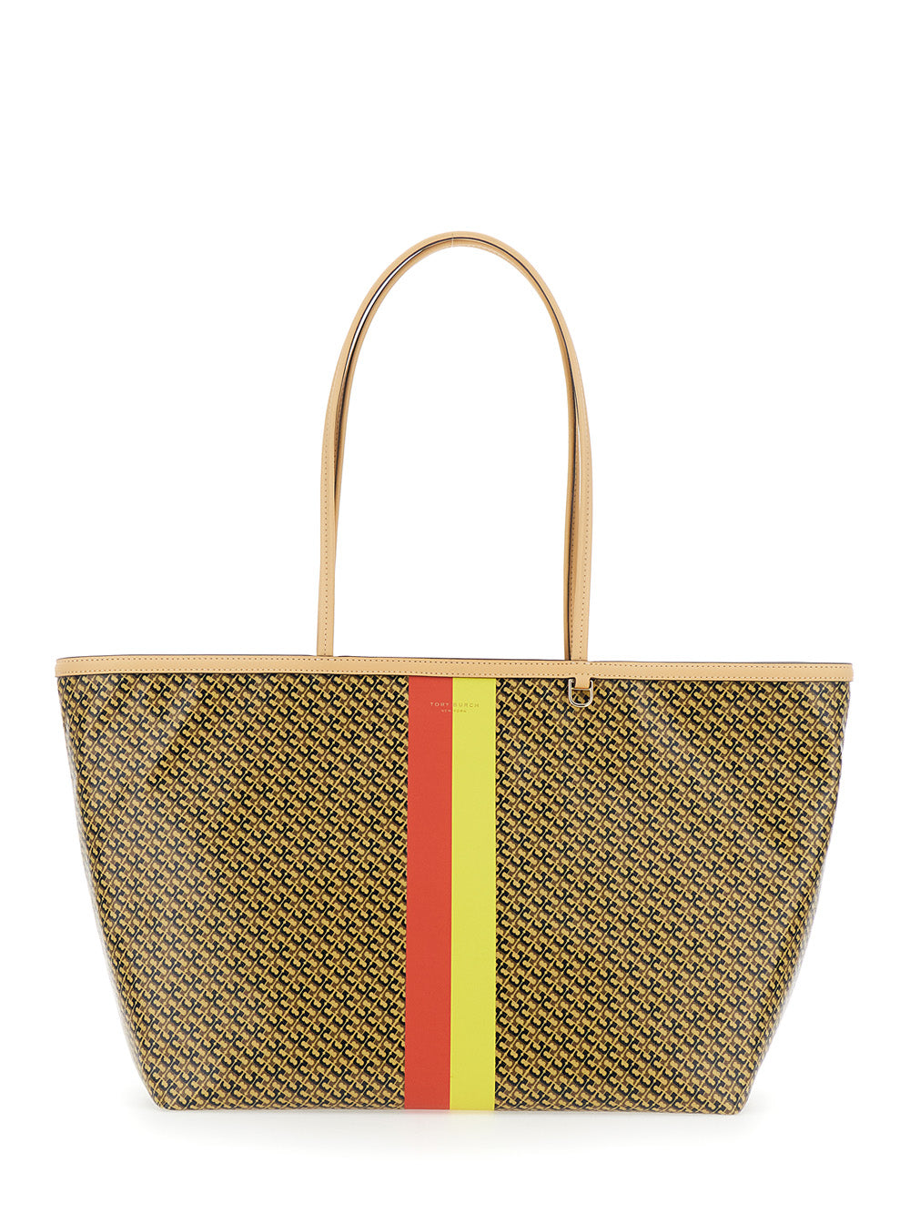 TORY BURCH Tory Burch Women 'The Racer' Multicolor Tote Bag With All-Over Print And Stripes In Cotton Blend For Women