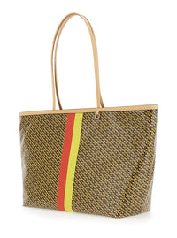 TORY BURCH Tory Burch Women 'The Racer' Multicolor Tote Bag With All-Over Print And Stripes In Cotton Blend For Women