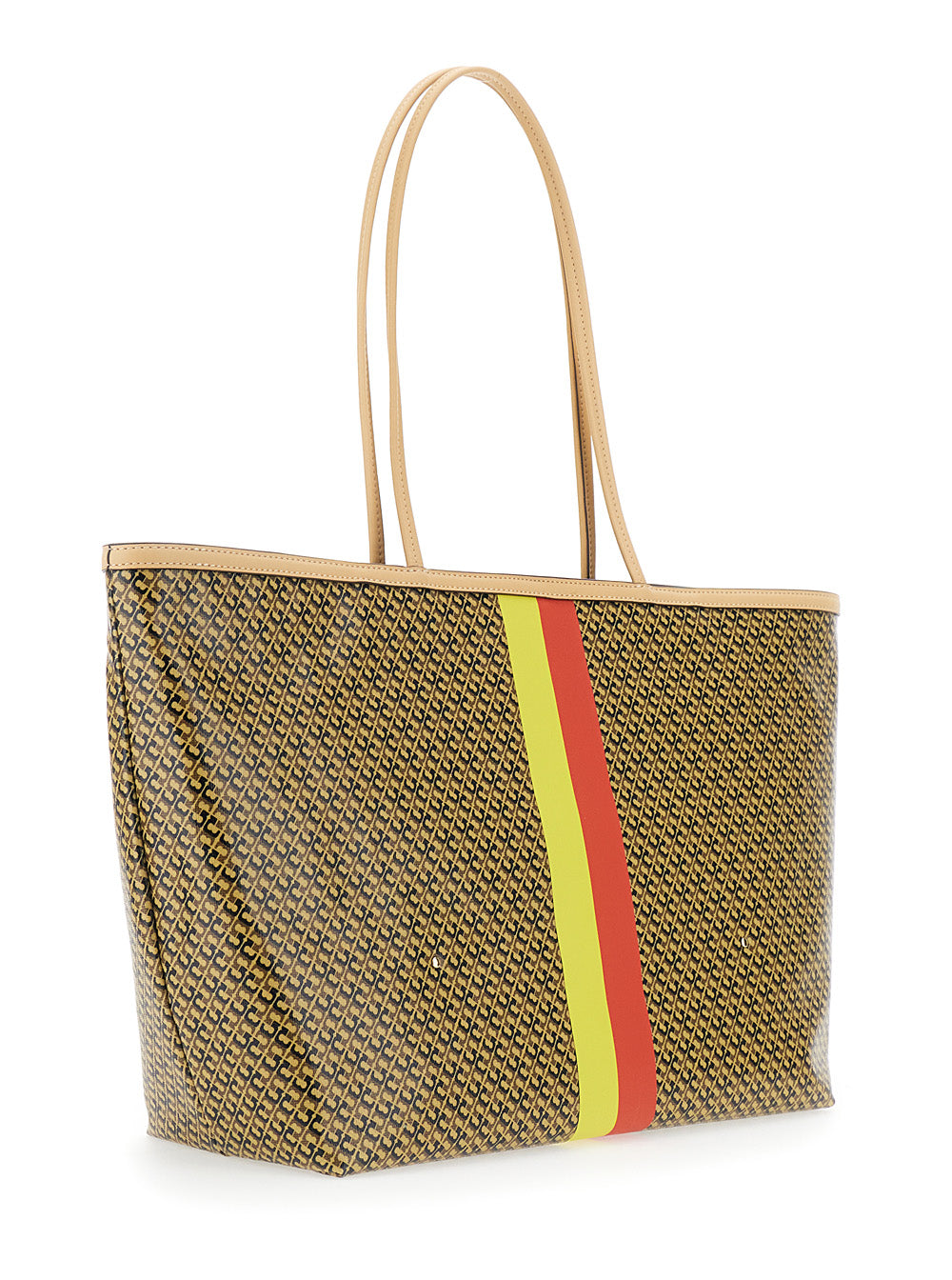 TORY BURCH Tory Burch Women 'The Racer' Multicolor Tote Bag With All-Over Print And Stripes In Cotton Blend For Women