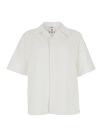 Casablanca Men White Bowling Shirt With Cuban Collar In Cotton Man